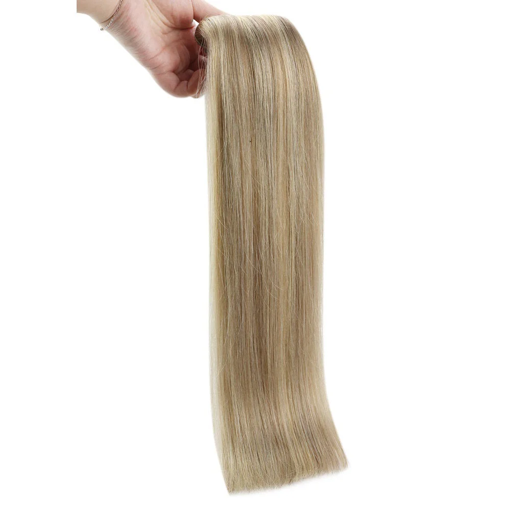 Clip in hair extensions Highlights Human Hair Extensions Blonde 16/22 - Image 7