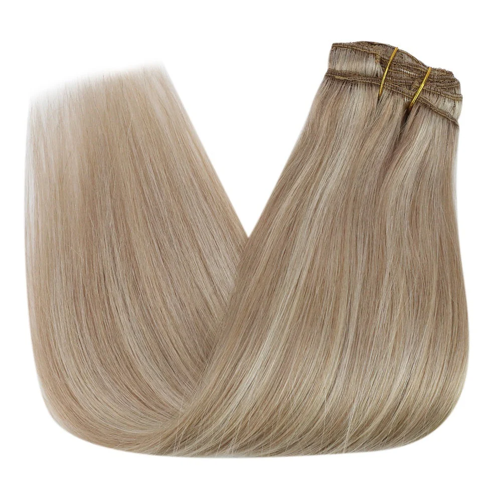 [Pre-Sale] Clip in hair extensions Blonde Highlights with Light Pink Blonde #P18/613 - Image 5