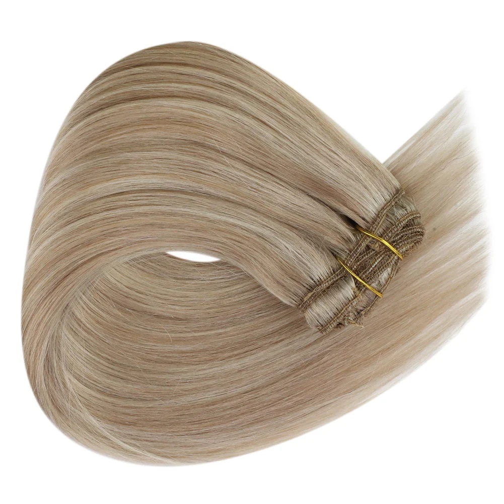 [Pre-Sale] Clip in hair extensions Blonde Highlights with Light Pink Blonde #P18/613 - Image 6