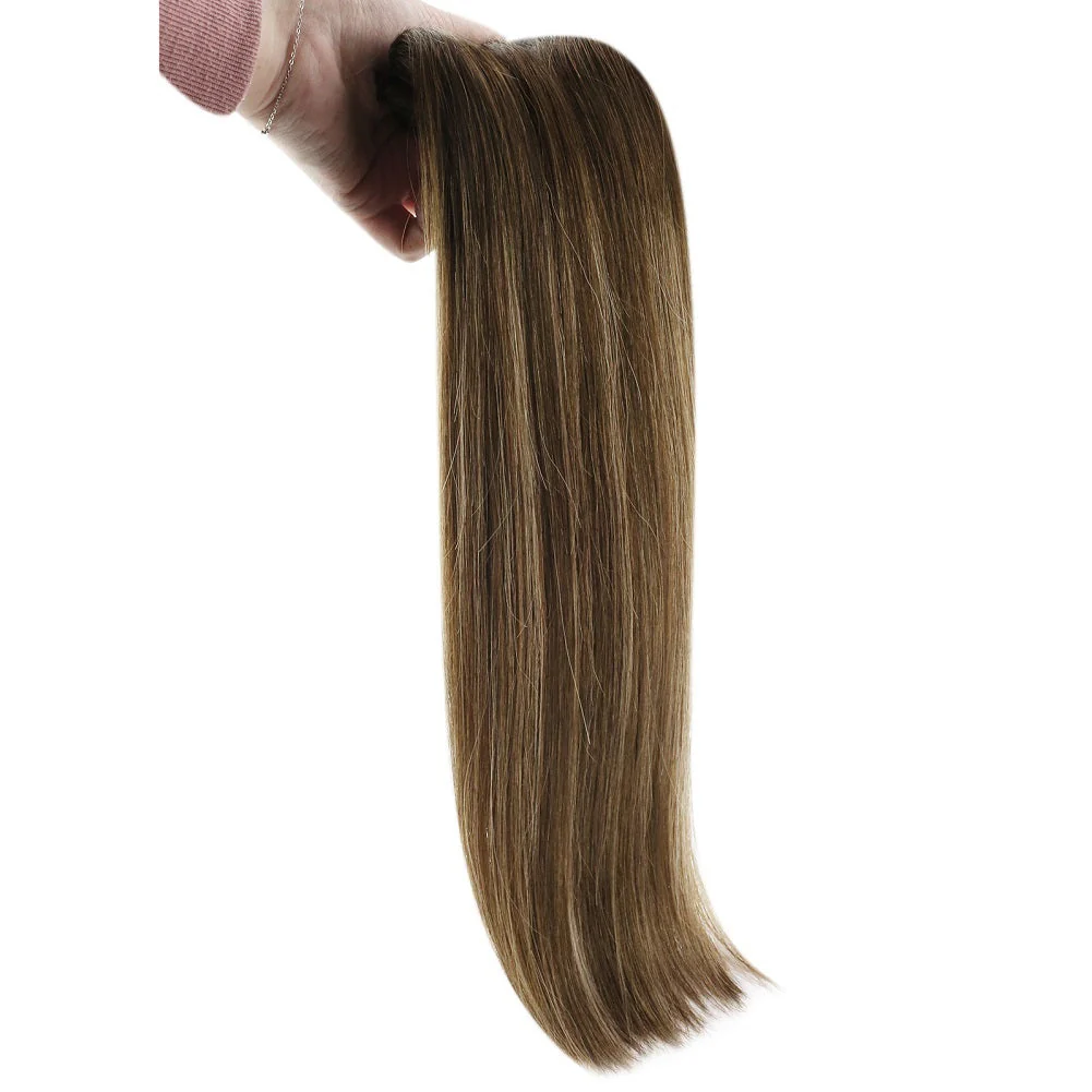 Clip in hair extensions Balayage Brown Highlighted Caramel Blonde  #4/27/4 - Image 7