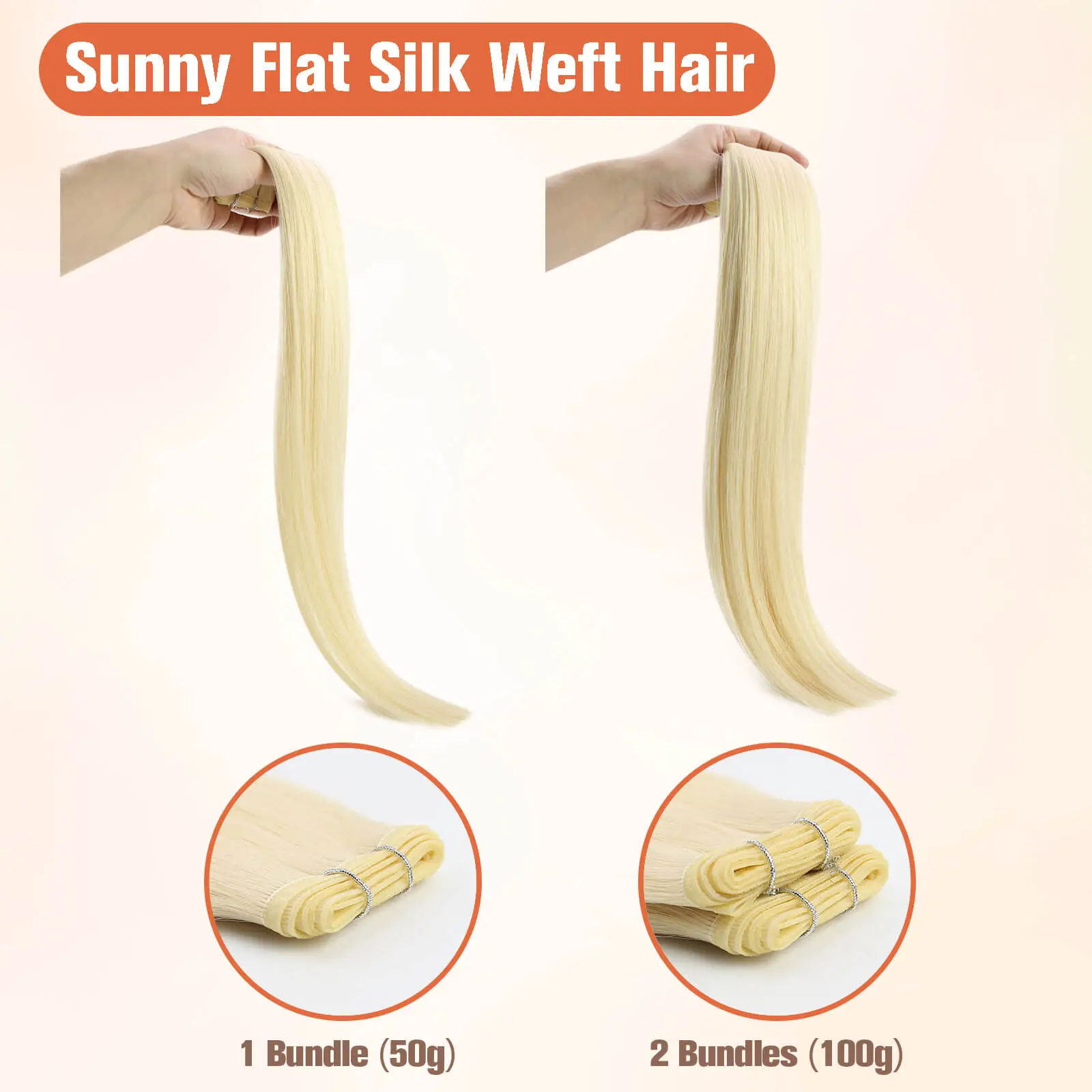 [Virgin Hair] Flat Weft Hair Extensions Sew in Weft Human Hair Darkest Brown #2 - Image 3