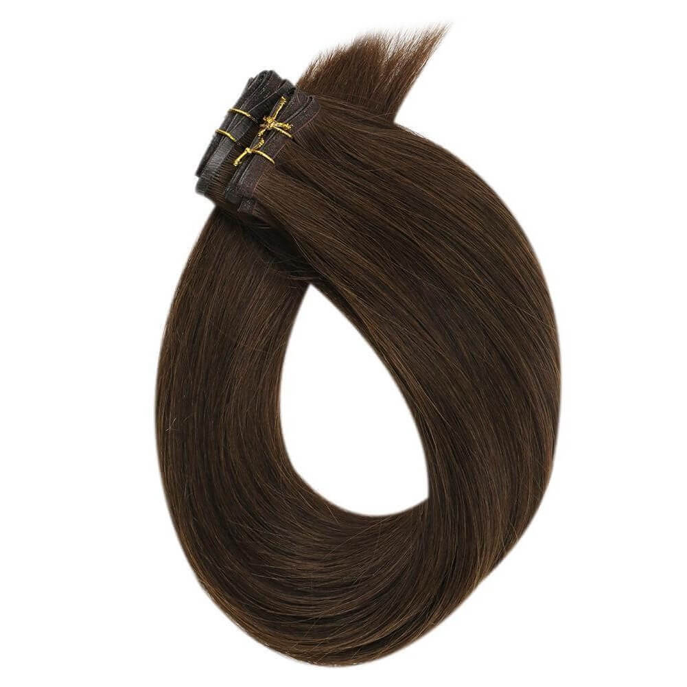 [Virgin Hair] Flat Weft Hair Extensions Sew in Weft Human Hair Darkest Brown #2 - Image 7