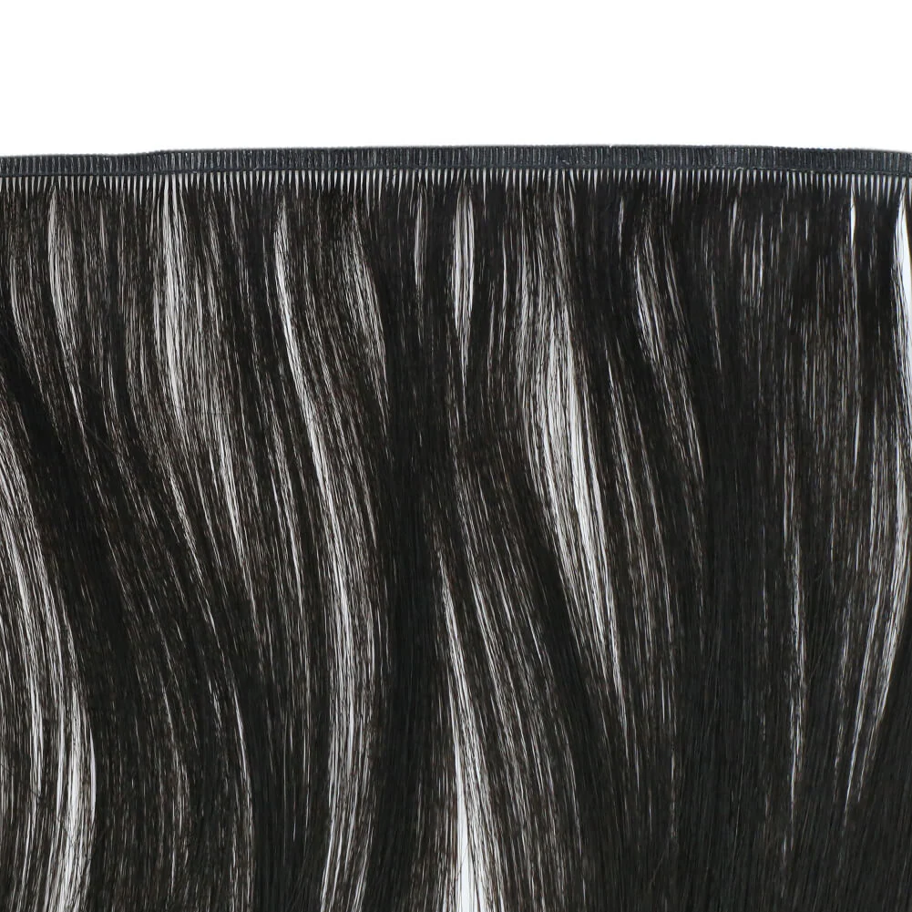 [Virgin Hair] Flat Weft Hair Extensions Cuticle Intact Human Hair Bundles Jet Black #1 - Image 6