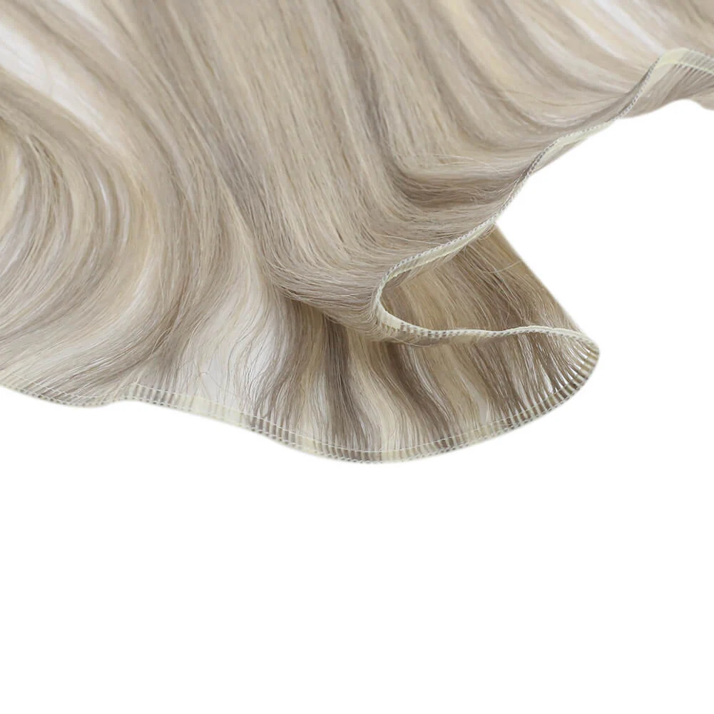 [Virgin Hair] Sew in Weft Hair Extensions Flat Silk Weft Human Hair Highlight #P19/60 - Image 4