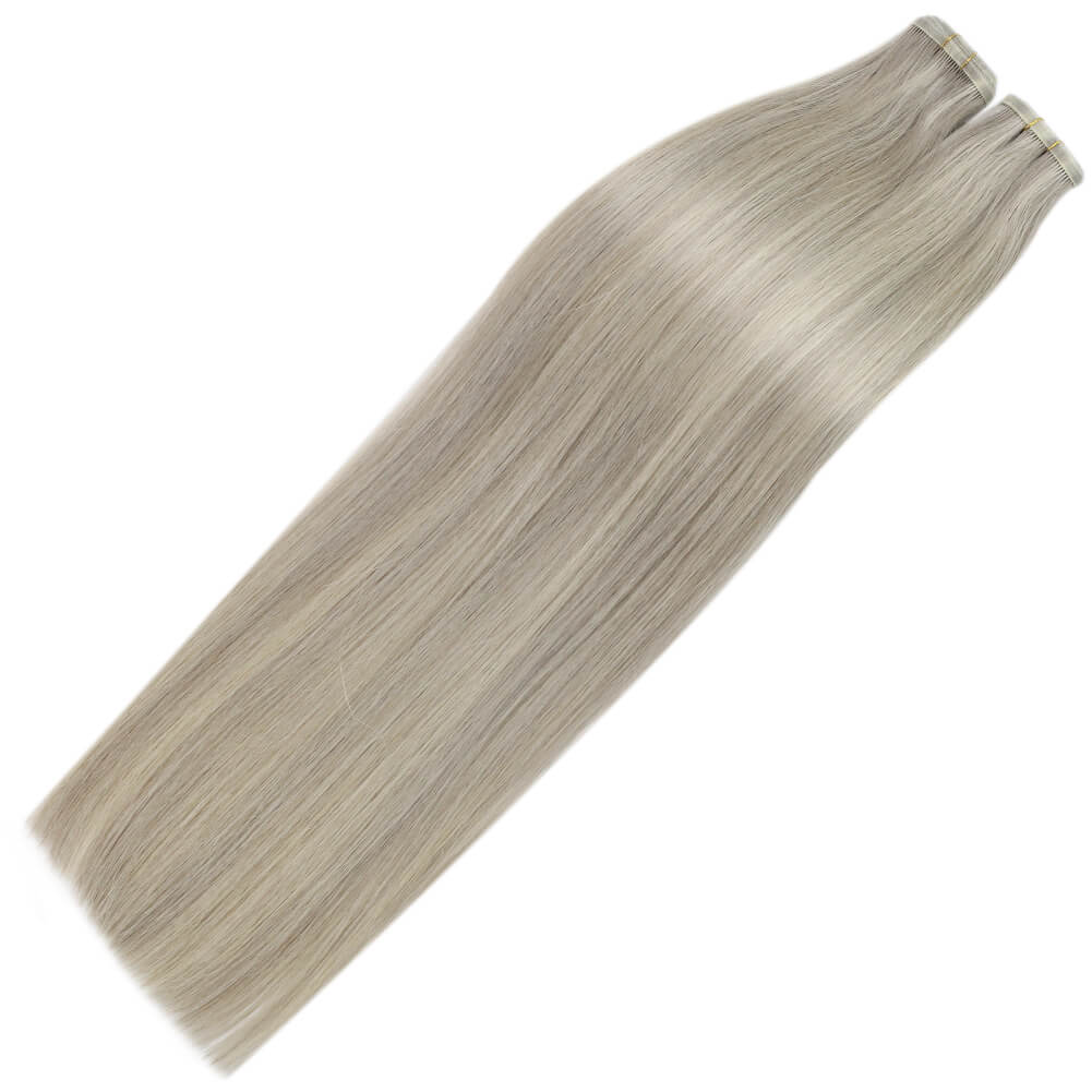 [Virgin Hair] Sew in Weft Hair Extensions Flat Silk Weft Human Hair Highlight #P19/60 - Image 5