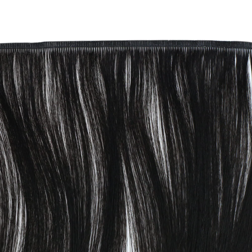 [Virgin Hair] Flat Silk Weft Hair Extensions 100% Human Hair Off Black #1B - Image 7