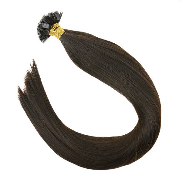 Flat Keratin Tip Darkest Brown Human Hair Extensions #2 - Image 3