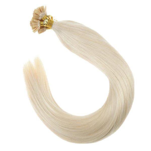 Flat Keratin Tip Lightest Blonde Fusion Human Hair Extensions #60 - Image 3