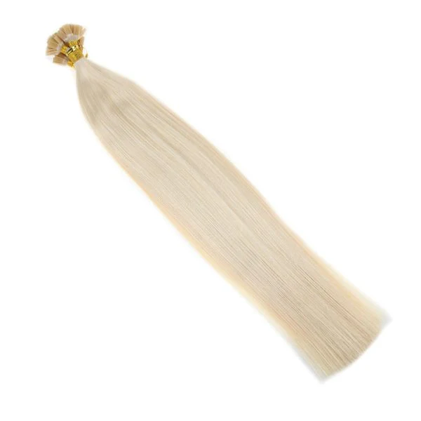 Flat Keratin Tip Lightest Blonde Fusion Human Hair Extensions #60 - Image 4