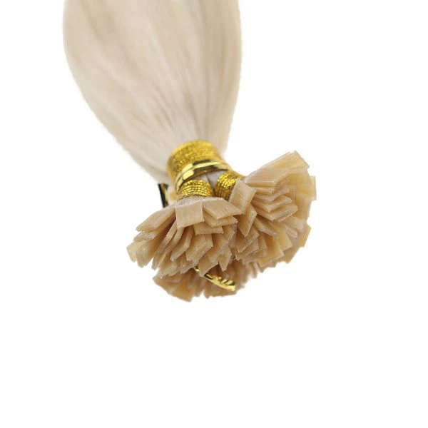 Flat Keratin Tip Lightest Blonde Fusion Human Hair Extensions #60 - Image 6