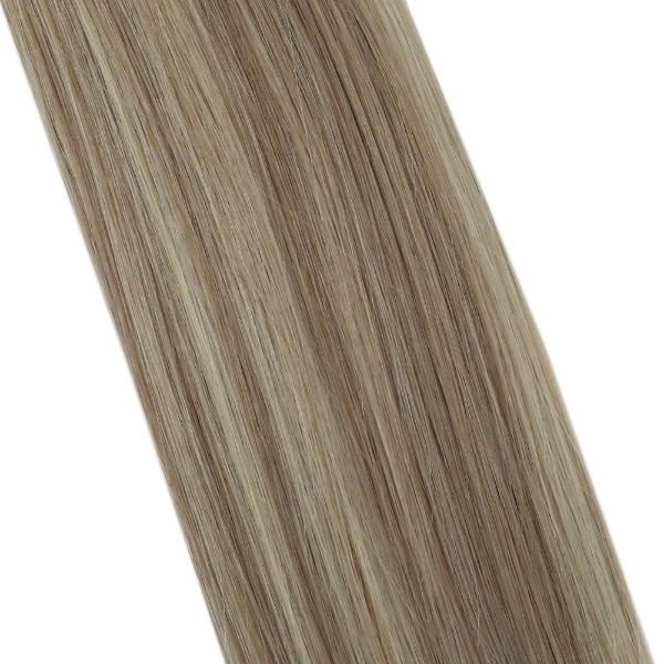 Flat Keratin Tip Human Hair Extensions with Pink Blonde Highlights #18/613 - Image 5
