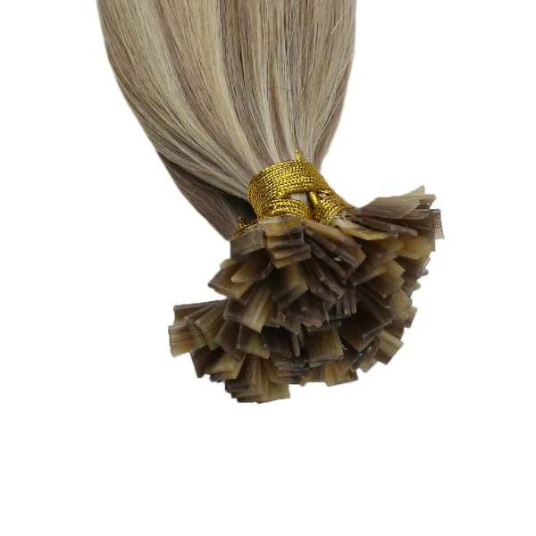 Flat Keratin Tip Human Hair Extensions with Pink Blonde Highlights #18/613 - Image 6