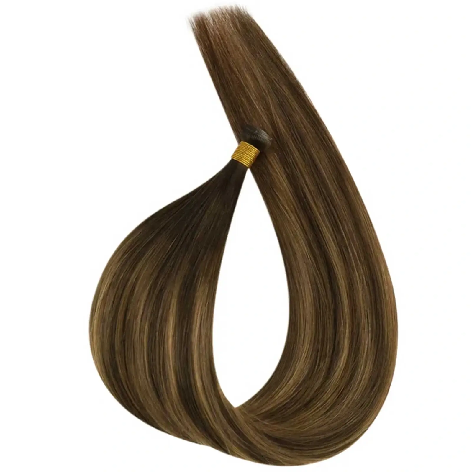 [Virgin Hair] Genius Weft Extensions Highlights Brown Human Hair #DU - Image 7