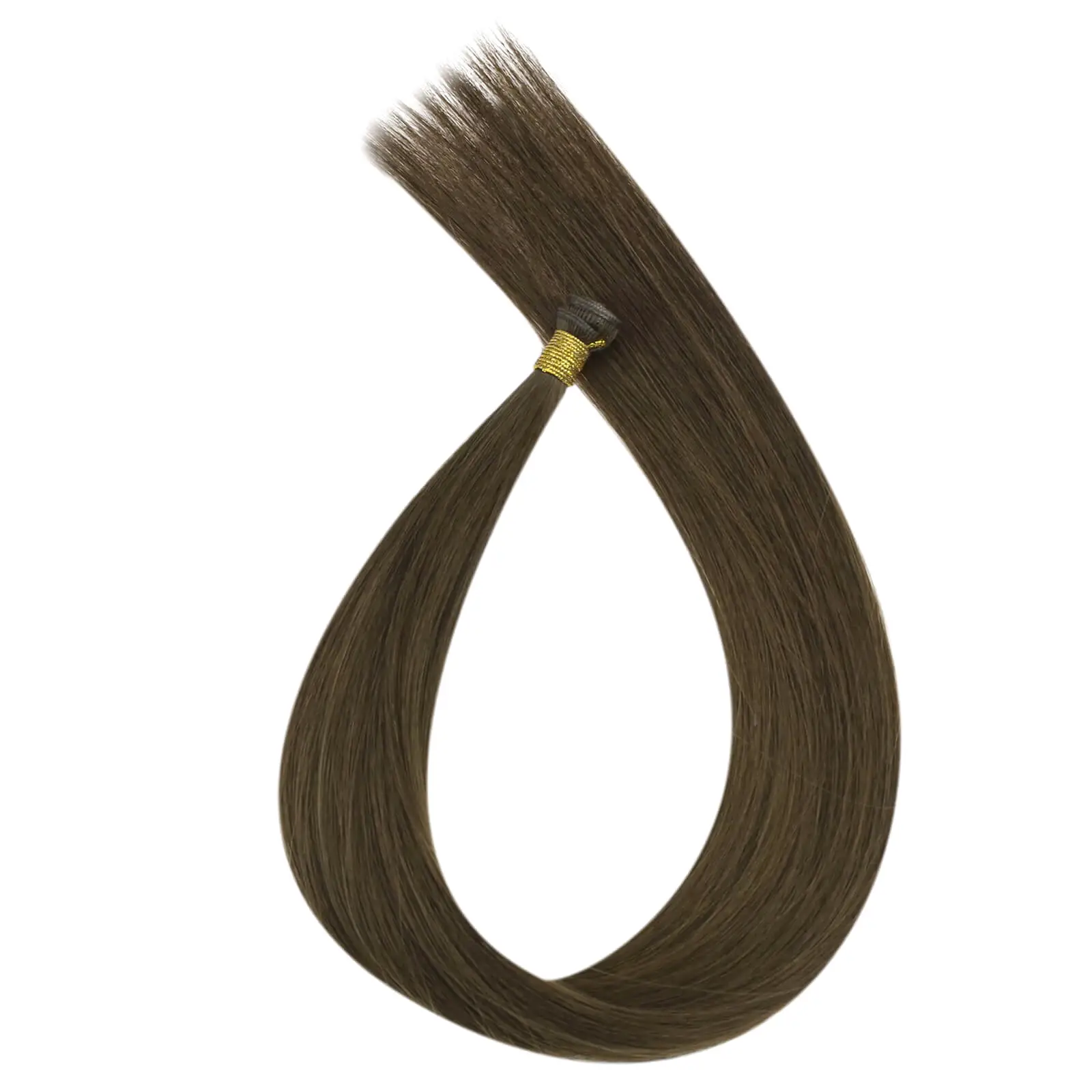 [Virgin Hair] Invisible Weft Hair Extensions Genius Weft Brown Hair #4 - Image 6