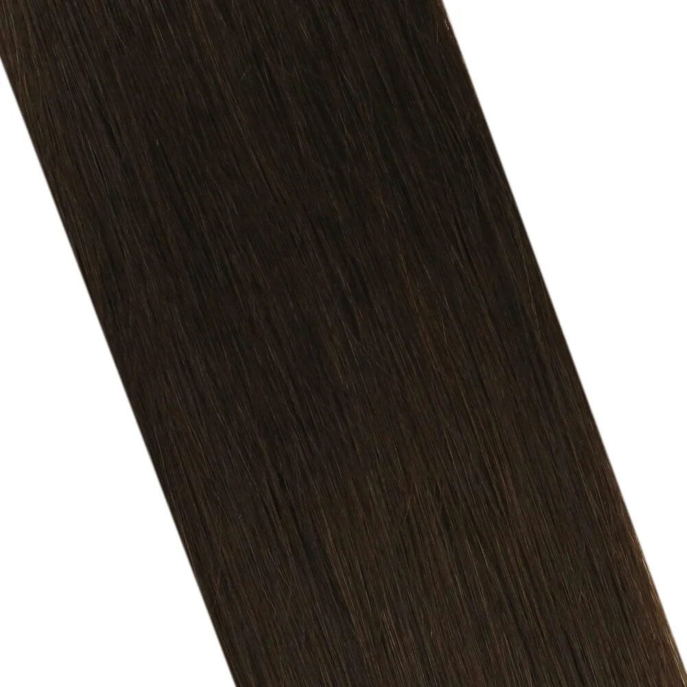 Weft Hair Extensions Remy Human Hair Weft Bundles Brown Extensions #2 - Image 8
