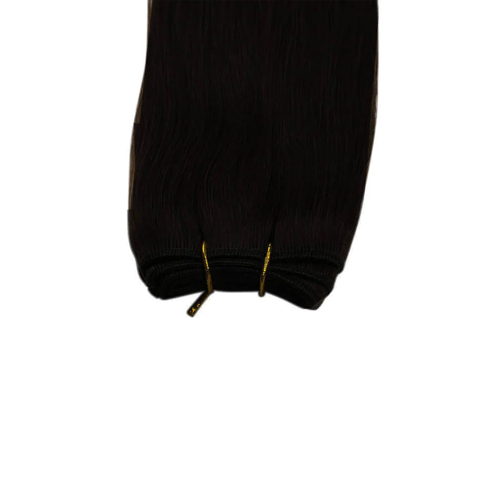 Weft Hair Extensions Remy Human Hair Weft Solid Jet Black #1 - Image 7