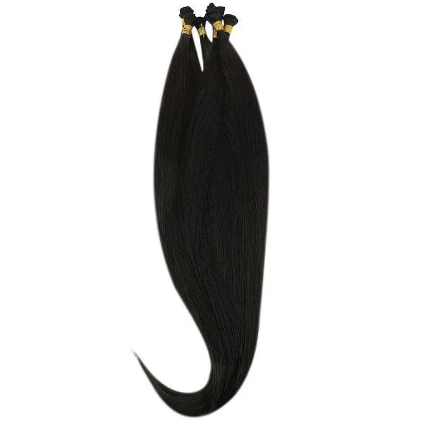 Hand Tied Weft Hair Extensions for Thin Hair 100% Virgin Human Hair Natural Black - Image 10