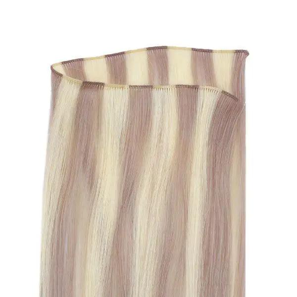 Hand Tied Weft Hair Extensions Virgin Hair with Pink Blonde Highlights #18/613 - Image 7