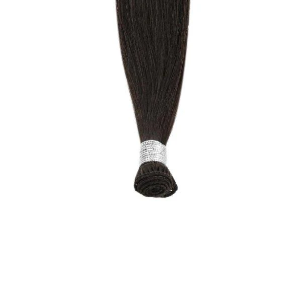 Hand Tied Weft Virgin Hair Extensions Hand Tied Extensions Darkest Brown #2 - Image 10