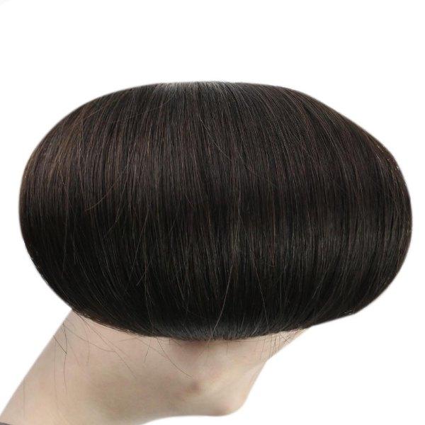Hand Tied Weft Virgin Hair Extensions Hand Tied Extensions Darkest Brown #2 - Image 11