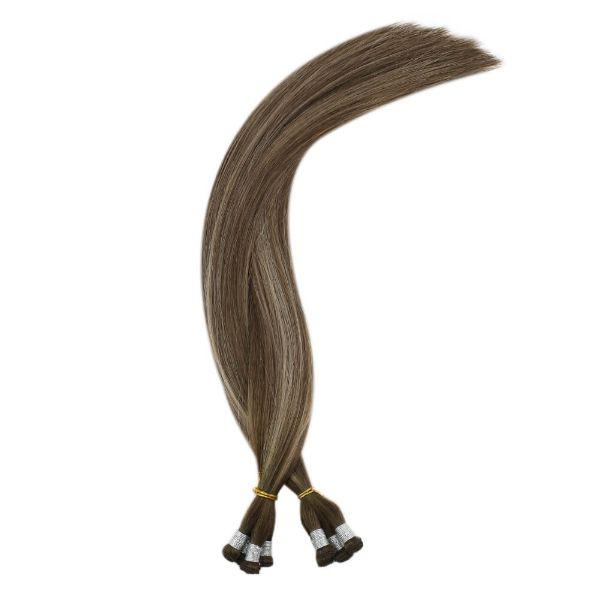 Hand Tied Wefts 100% Virgin Human Hair Balayage Brown to Blonde #4/27/4 - Image 6