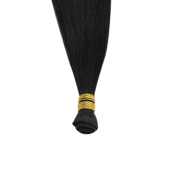 Virgin Hair Hand Tied Weft Extensions Virgin Human Hair Jet Black #1 - Image 6