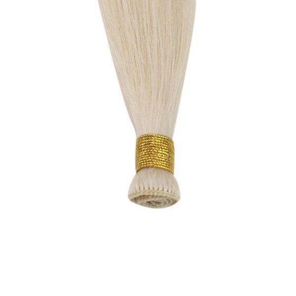 Hand Tied Weft Extensions 100% Virgin Human Hair Light Blonde #60 - Image 8