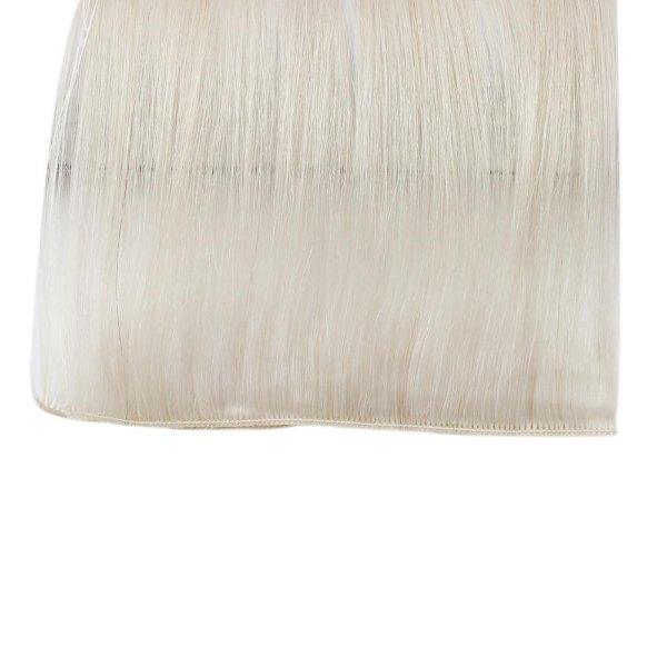 Hand Tied Weft Hair Extensions Virgin Human Hair White Blonde #1000 - Image 10