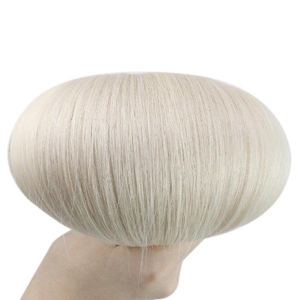 Hand Tied Weft Hair Extensions Virgin Human Hair White Blonde #1000 - Image 6