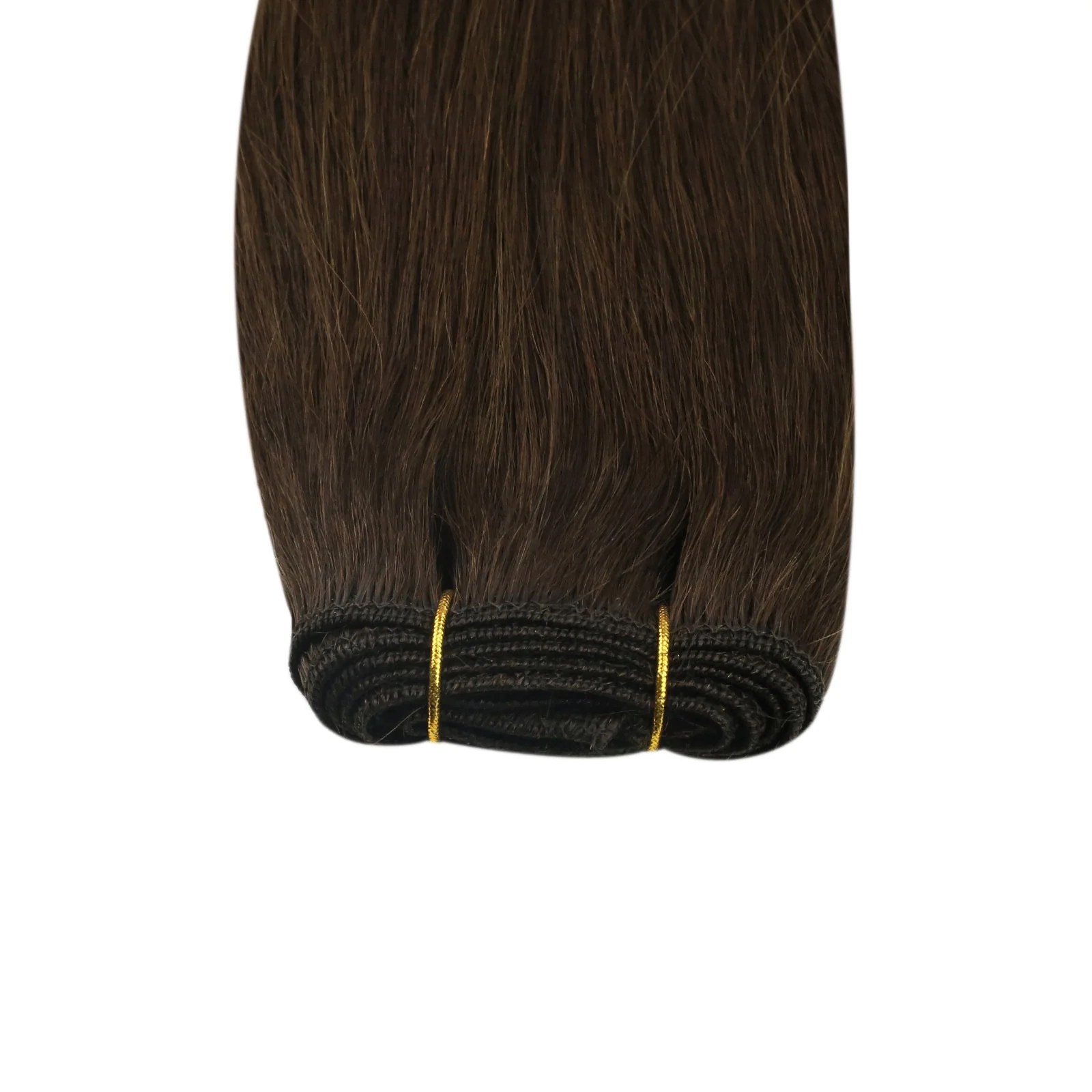 Weft Hair Extensions Human Hair Weft Bundle Dark Brown Extensions #4 - Image 6
