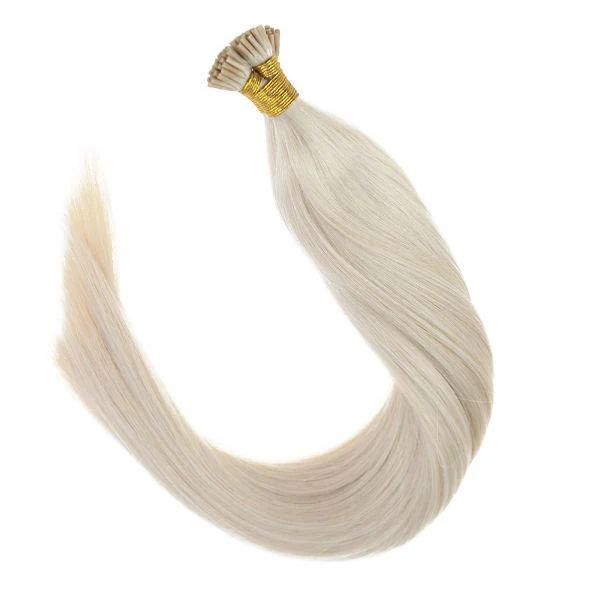Keratin Stick I Tip Lightest Blonde Human Hair Extensions #60 - Image 3