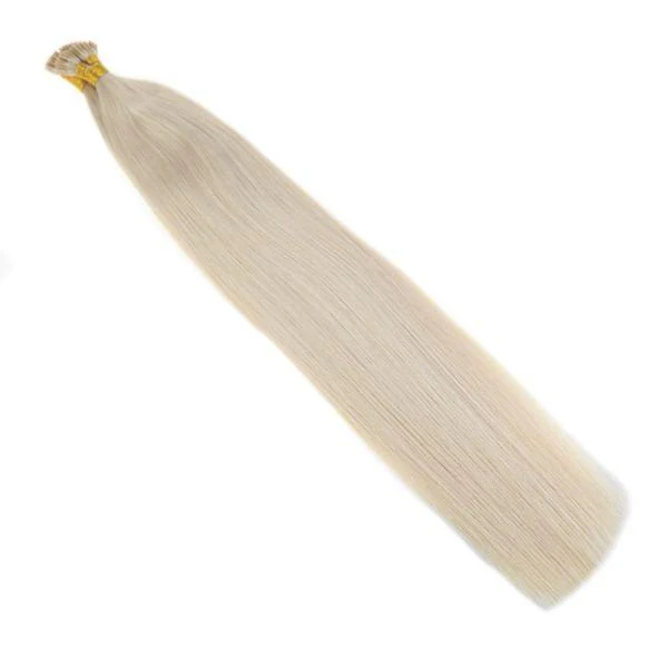 Keratin Stick I Tip Lightest Blonde Human Hair Extensions #60 - Image 4
