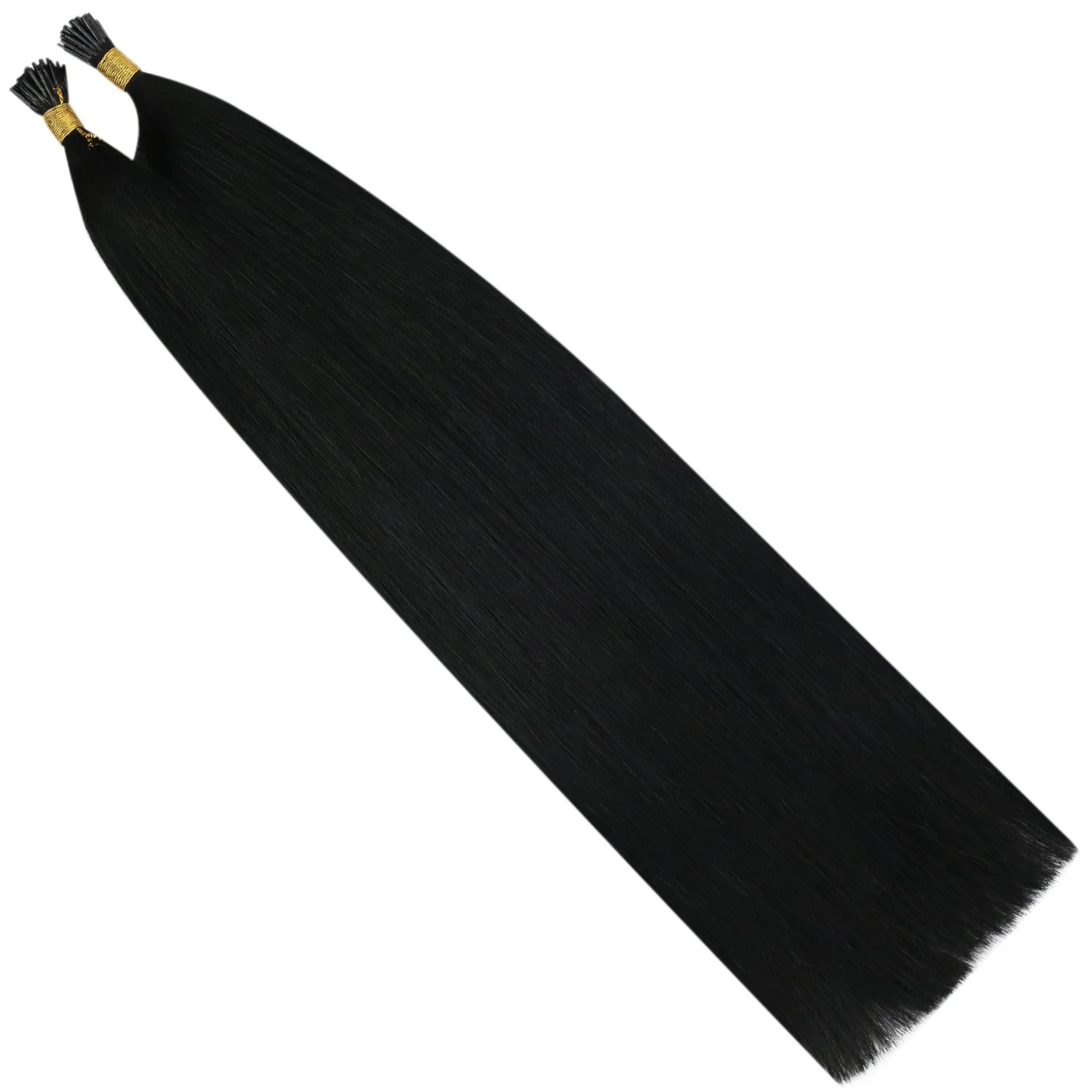 Stick Keratin I Tip Jet Black 100% Human Hair Extensions #1 - Image 4
