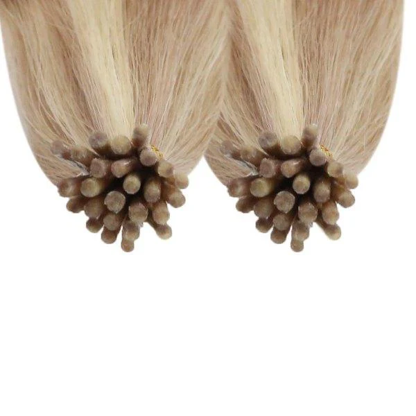 Stick Keratin I Tip Virgin Human Hair Extensions with Pink Gold Highlights #18/613 - Image 6