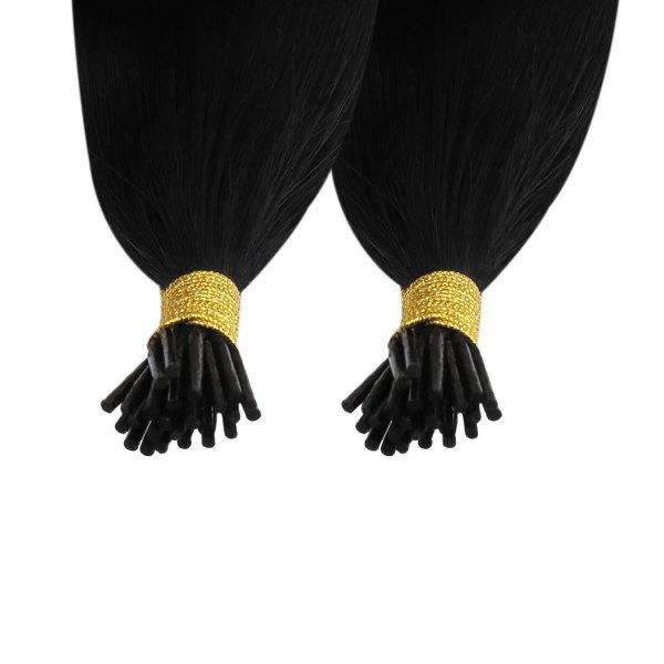 Sunny Hair I Tip Virgin Human Hair Extensions Stick Keratin Jet Black #1 - Image 4