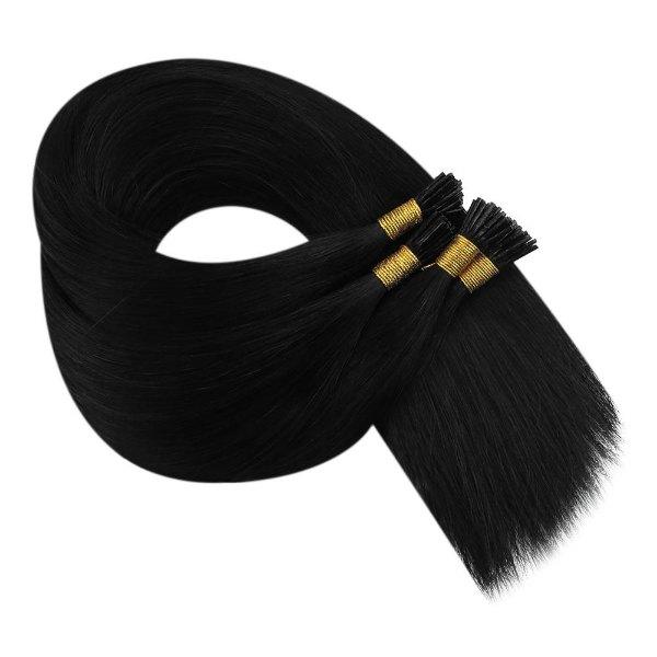 Sunny Hair I Tip Virgin Human Hair Extensions Stick Keratin Jet Black #1 - Image 7