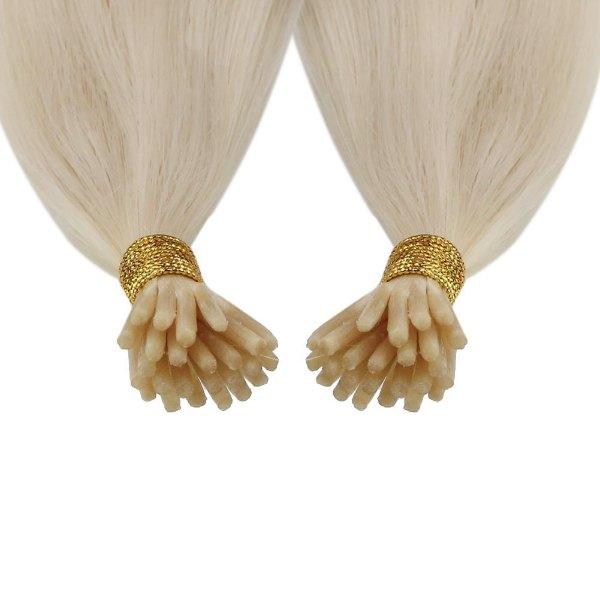 Stick Keratin I Tip Virgin Hair Human Hair Extensions Lightest Blonde #60 - Image 4