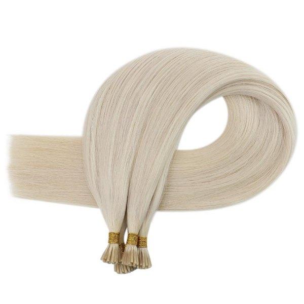 Stick Keratin I Tip Virgin Hair Human Hair Extensions Lightest Blonde #60 - Image 5