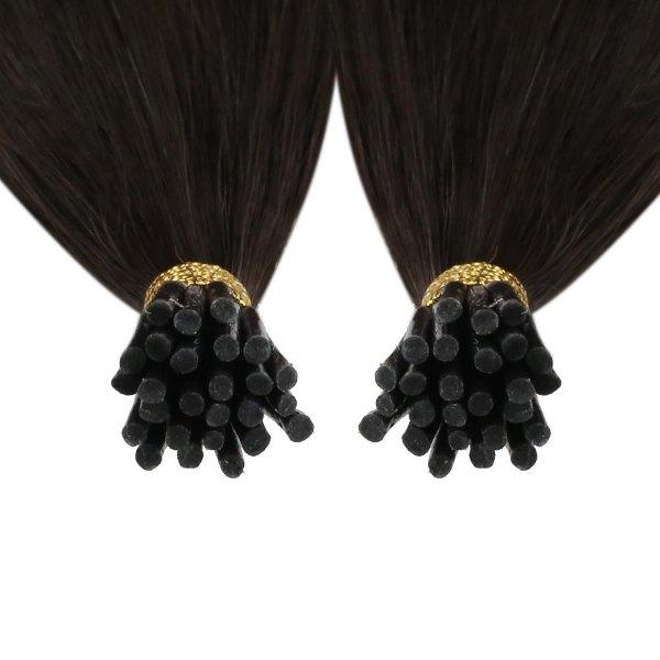 I Tip Virgin Human Hair Extensions Stick Keratin Fusion Hair Brown #4 - Image 4