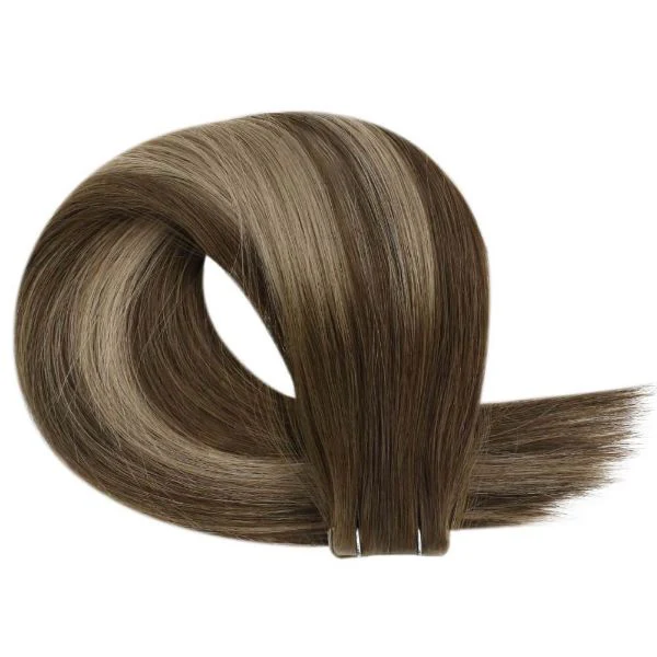 [Virgin Hair] Injection Tape in Hair Extensions 100% Human Hair Brown Blonde #4/4/27 - Image 10