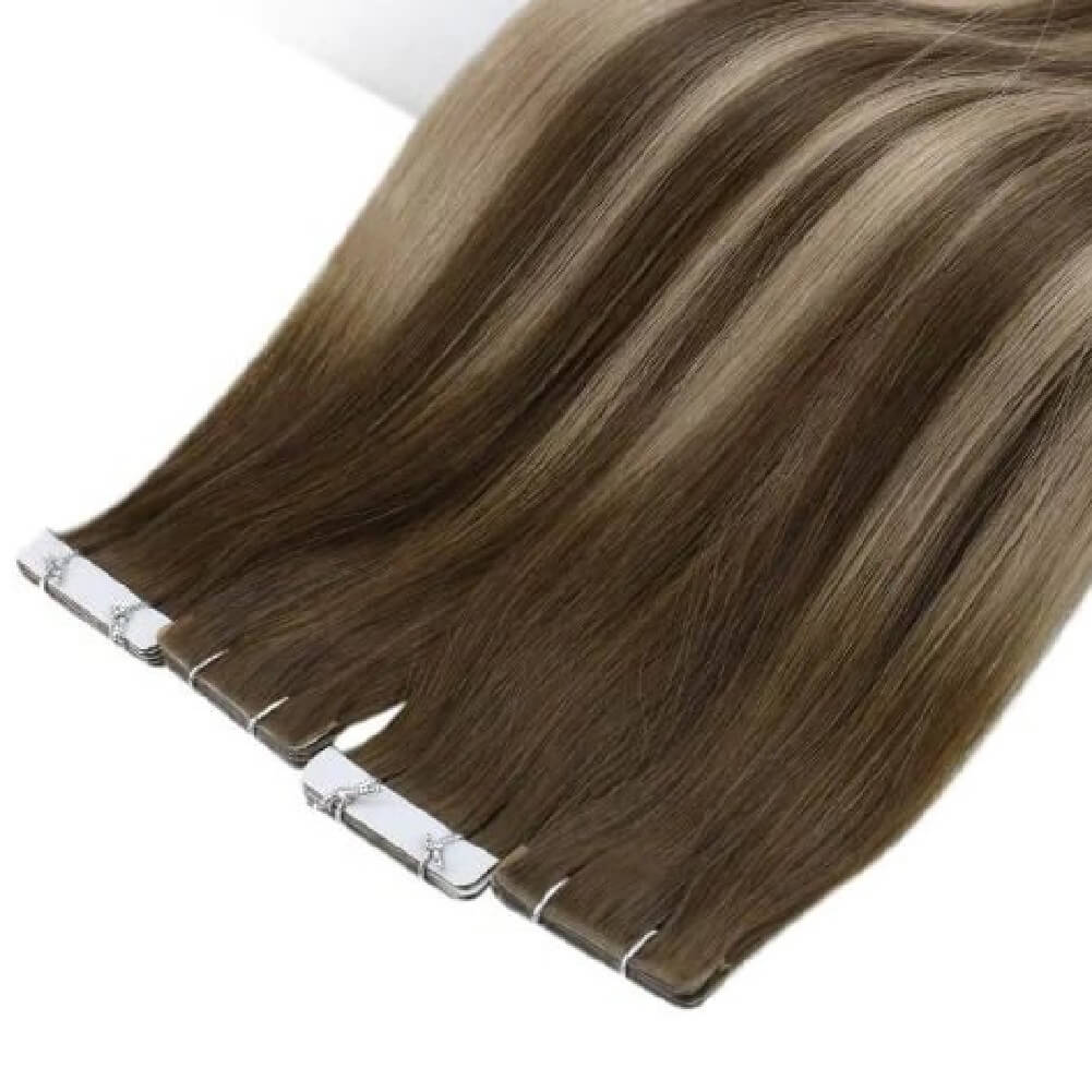 [Virgin Hair] Injection Tape in Hair Extensions 100% Human Hair Brown Blonde #4/4/27 - Image 11
