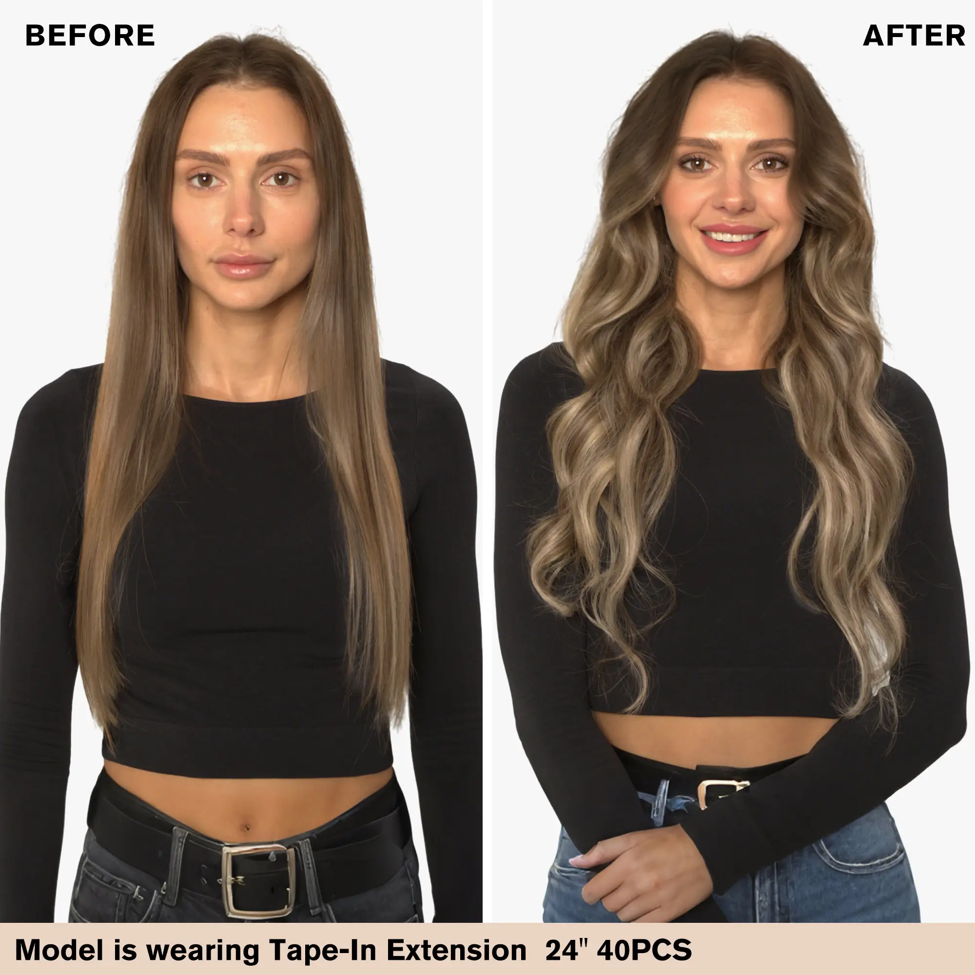 [Virgin Hair] Injection Tape in Hair Extensions 100% Human Hair Brown Blonde #4/4/27 - Image 3