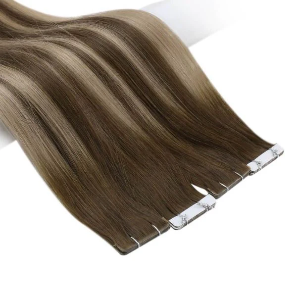 [Virgin Hair] Injection Tape in Hair Extensions 100% Human Hair Brown Blonde #4/4/27 - Image 6