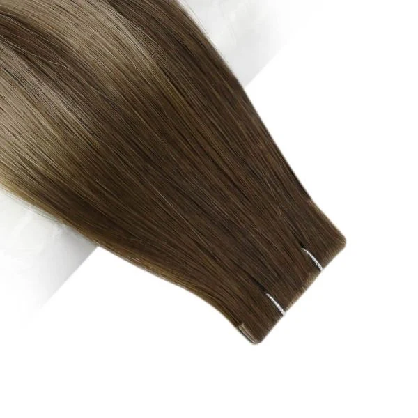 [Virgin Hair] Injection Tape in Hair Extensions 100% Human Hair Brown Blonde #4/4/27 - Image 8