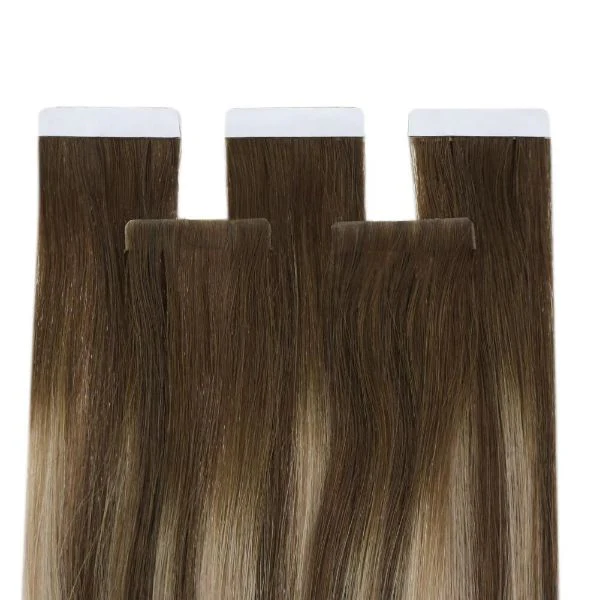 [Virgin Hair] Injection Tape in Hair Extensions 100% Human Hair Brown Blonde #4/4/27 - Image 9