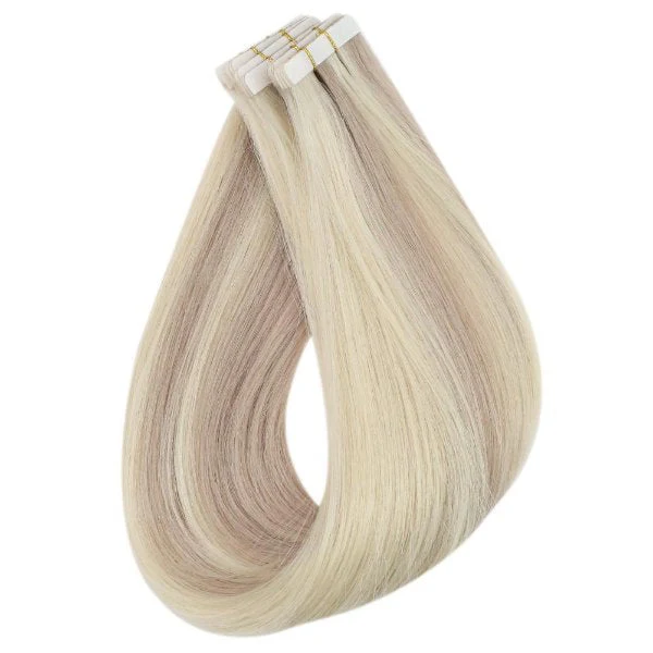 [Virgin Hair] Injected Tape in Extensions Highlights Blonde Human Hair #P18/613 - Image 11