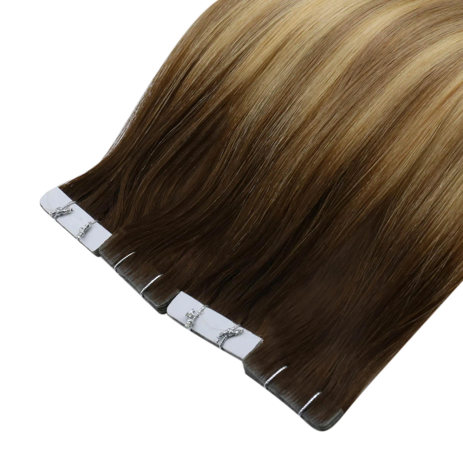 [Virgin Hair] Best Tape in Hair Extensions Seamless Injected Tape Ins Balayage #3/8/22 - Image 12