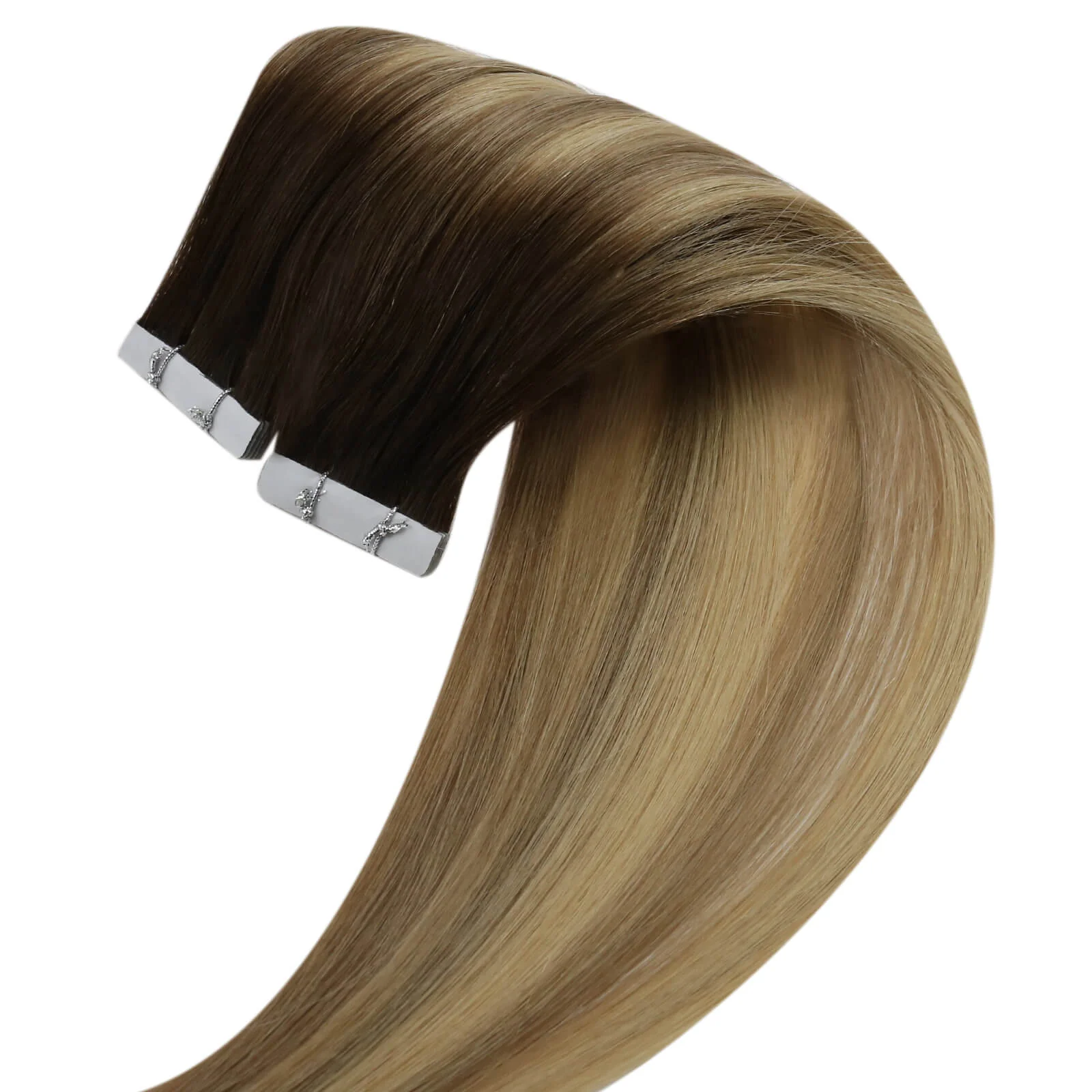 [Virgin Hair] Best Tape in Hair Extensions Seamless Injected Tape Ins Balayage #3/8/22 - Image 8