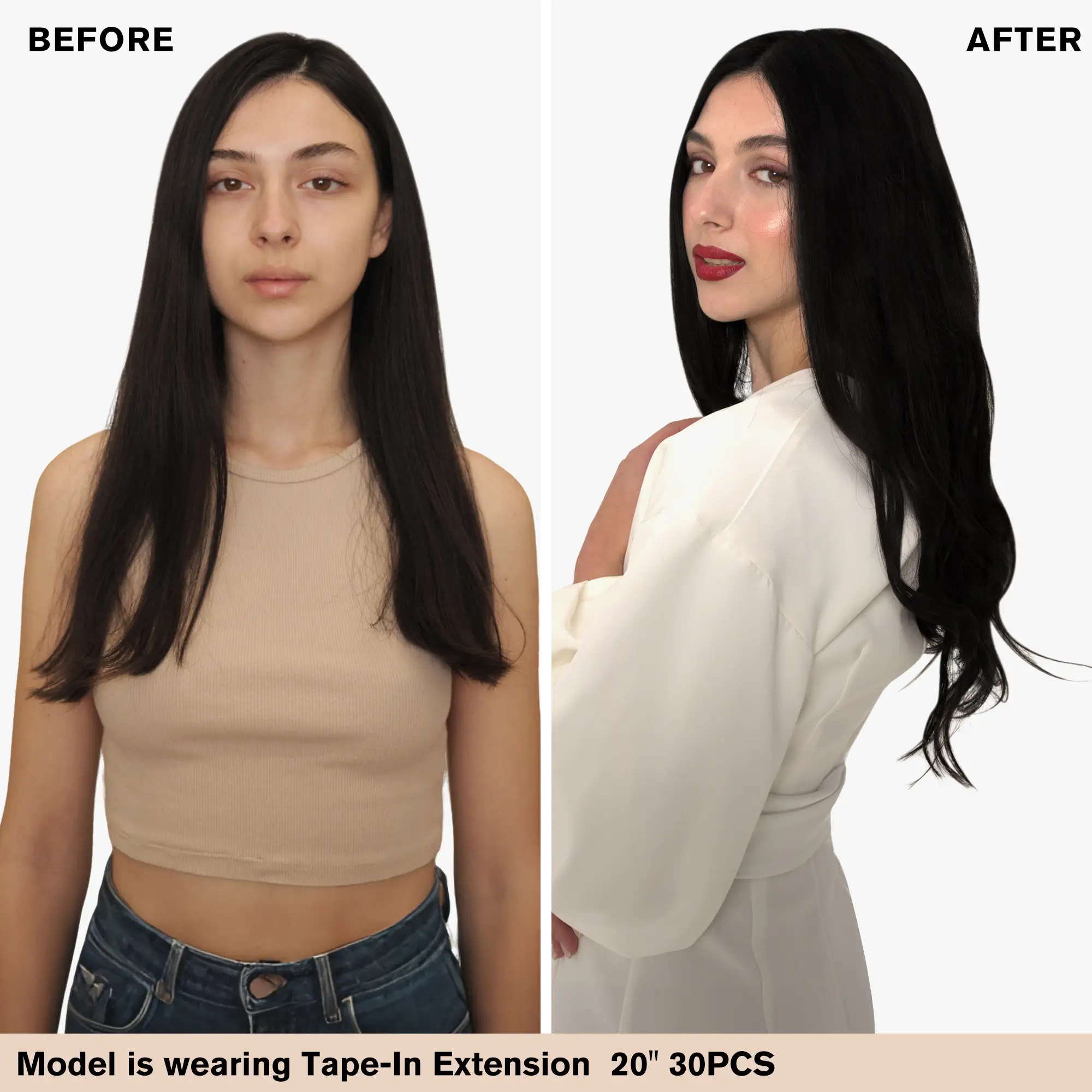 [Virgin Hair] Seamless Injected Tape in Hair Extensions High Quality Human Hair #1 - Image 3