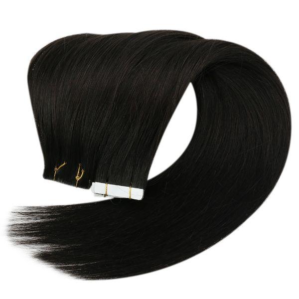 [Virgin Hair] Tape in Hair Extensions Seamless Injected Tape Ins Off Black #1B - Image 6